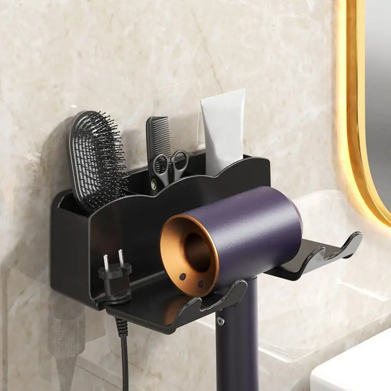 Blow Dryer Holder Storage Rack Hairdryer Holder Wall Mounted Dryer Holder Adhesive Blow Dryer Hanger Hair Tool Organizer Hair St