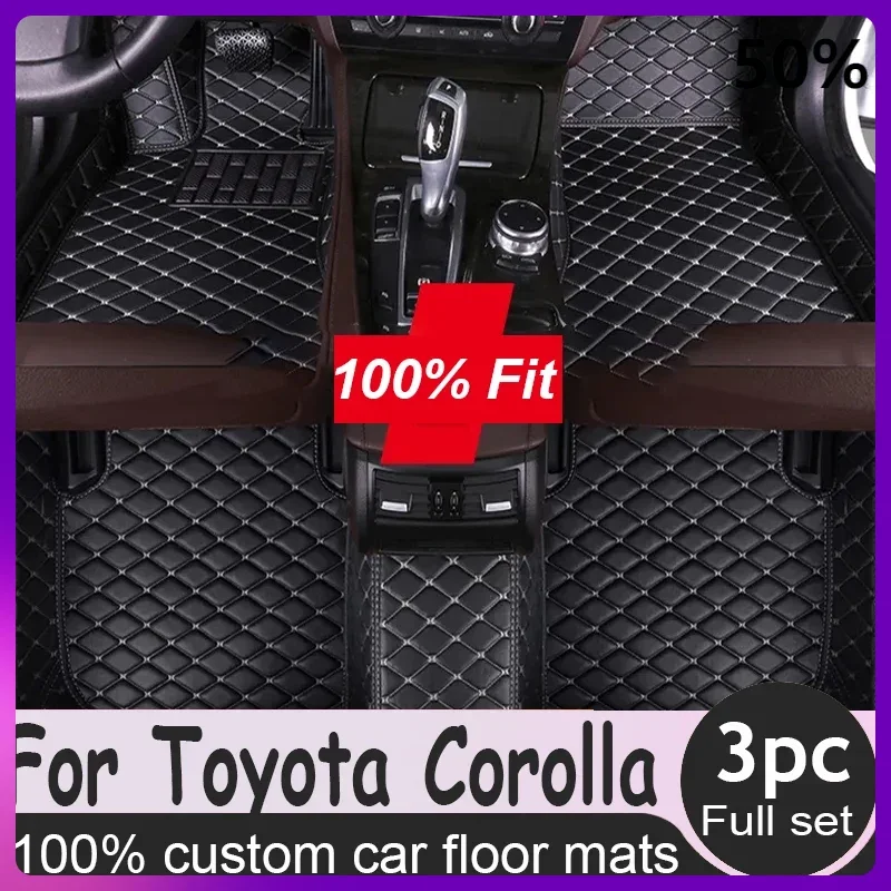 

ustom Leather Car Floor Mats For Toyota Corolla E120 2001 2002 2003 2004 2005 2006 2007 Automobile Carpet Rugs Foot Pads