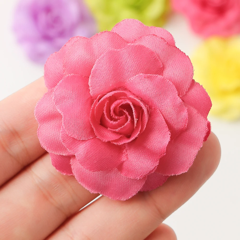 5Pcs Rose Artificial Flowers Head 5cm Fake Flower for Christmas Wedding Decoration Home Decor DIY Wreath Crafts Gift Accessories