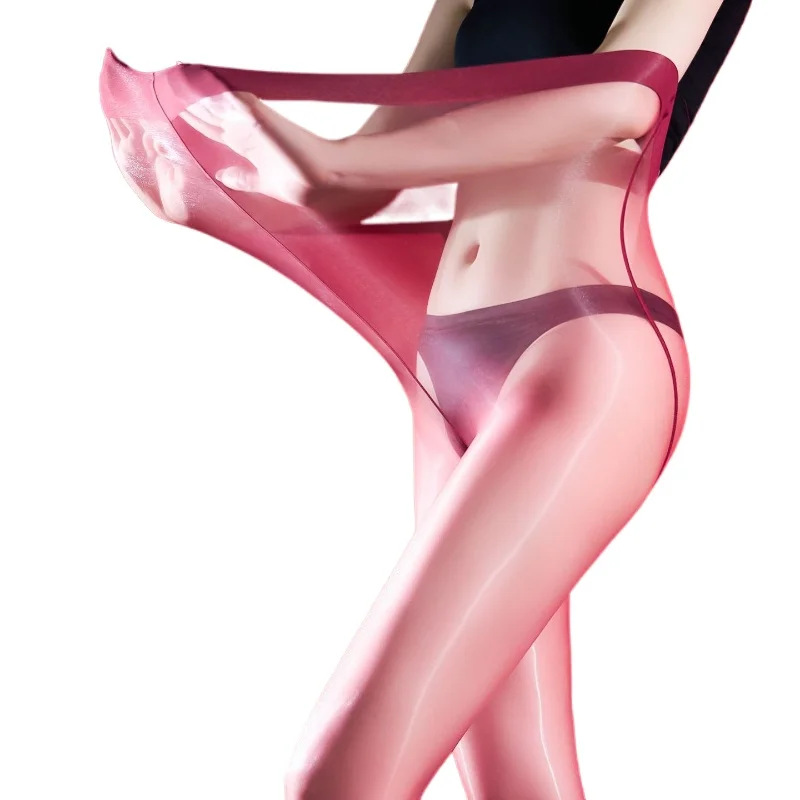Plus Size 100Kg Women Sexy Ultra-Thin Pantyhose High Elastic Aurora Oil Shiny Glossy See-Through Tights Stockings Nightclub Wear
