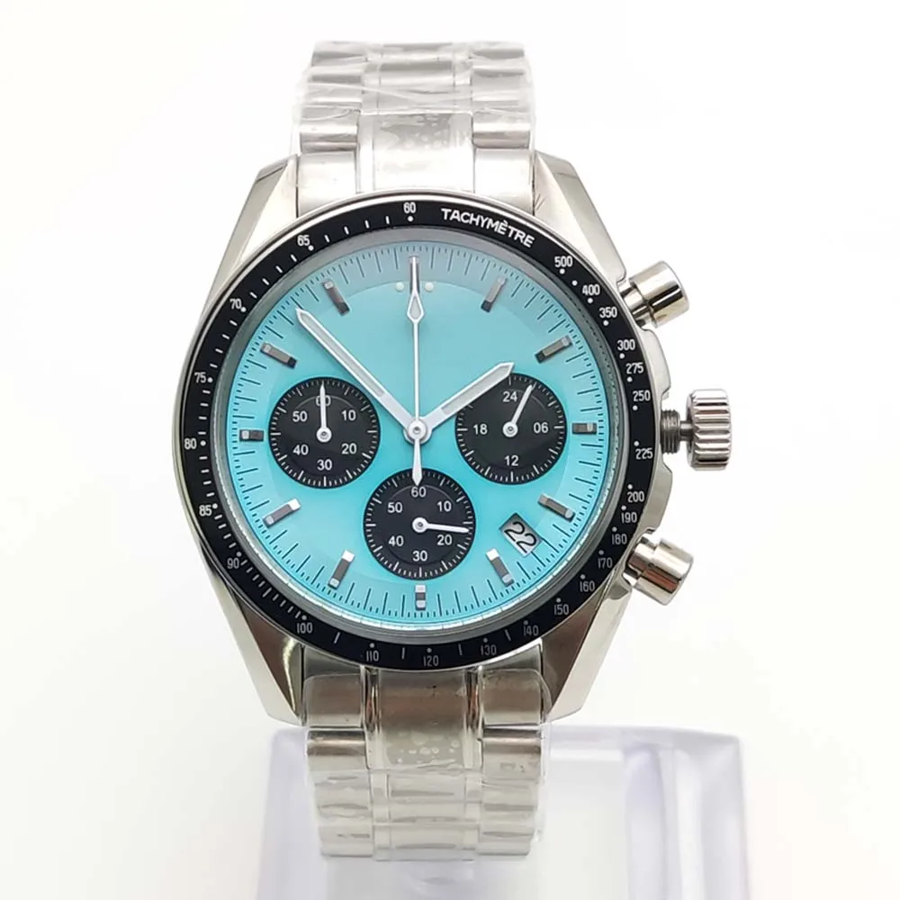 

40MM Quartz Men's Watches Business Watch Mens Watches Luxury Watch Men Chronograph VK63 Waterproof Stainless Steel Strap