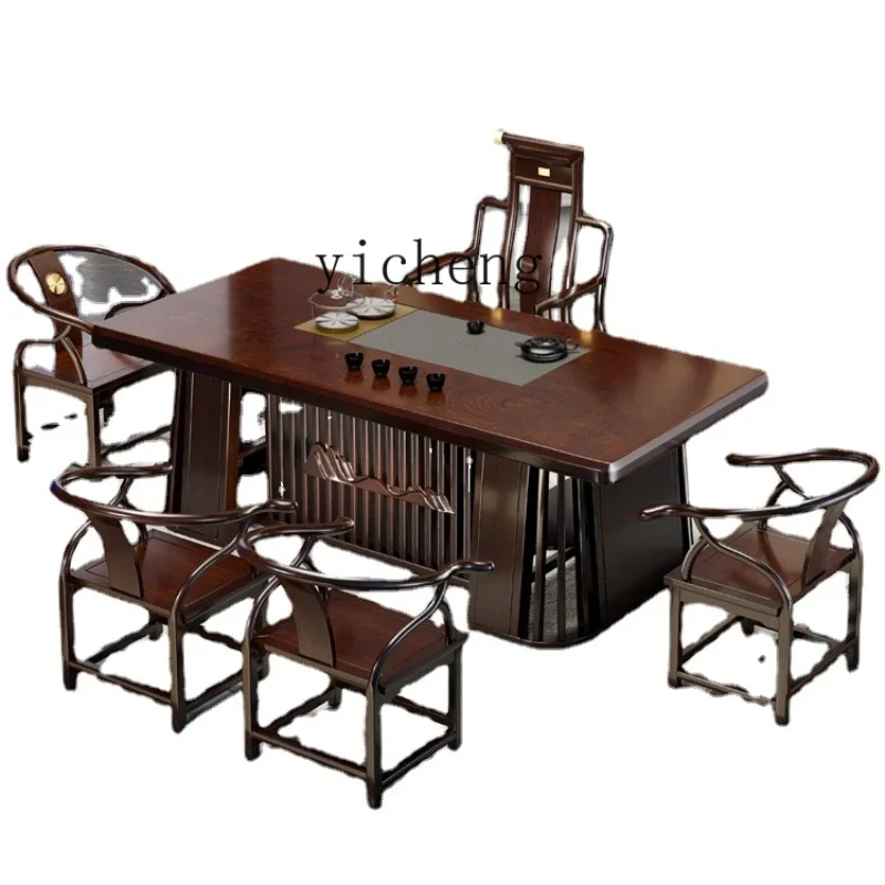 Xl High-End Ugyen Wood Table-Chair Set Rosewood Large Board Tea New Chinese Solid Wood Tea Table