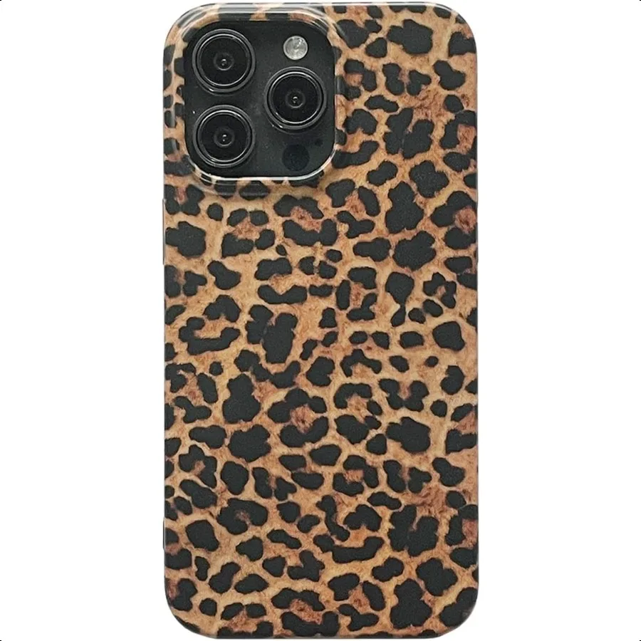 

Brown Cheetah Print Leopard Phone Case for iPhone 15 6.1 inch Retro Trendy Luxury Matte Slim Protective Cool Girls Women Funda