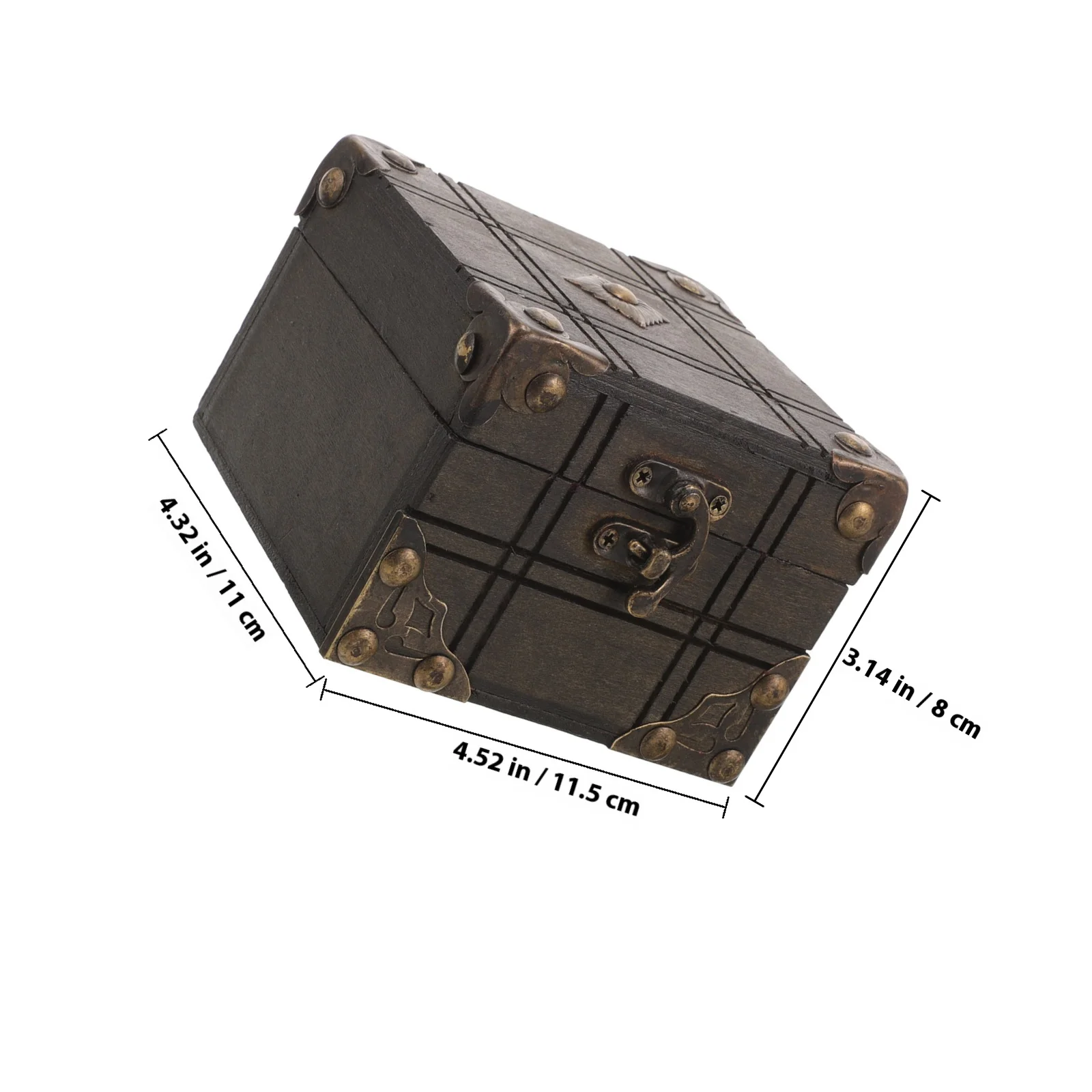 صندوق منظم مجوهرات خشبي عتيق على الطراز الأوروبي تخزين متعدد الوظائف للخواتم والكريستال والحلي لسطح المكتب #4