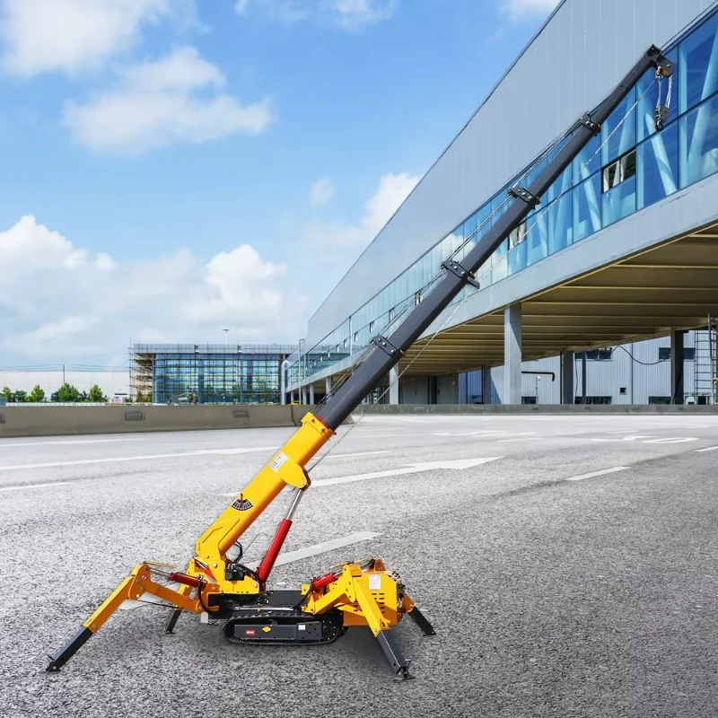 YG Miniature Spider Crane 8 Tons Track Frame Slewing Construction Hydraulic Spider Crawler Telescopic Boom Crane for Bulgaria