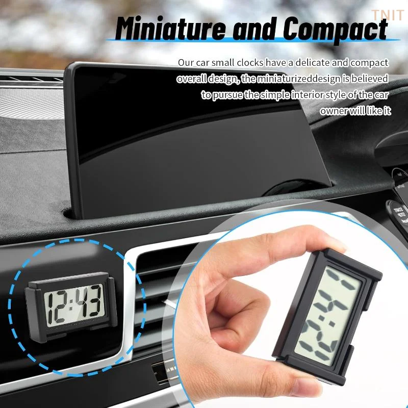 

[J] Mini Digital Clock Large Screen Car Dashboard Electronic Clock Self-adhesive Mini Clock Car Clock For Truck Dashboard