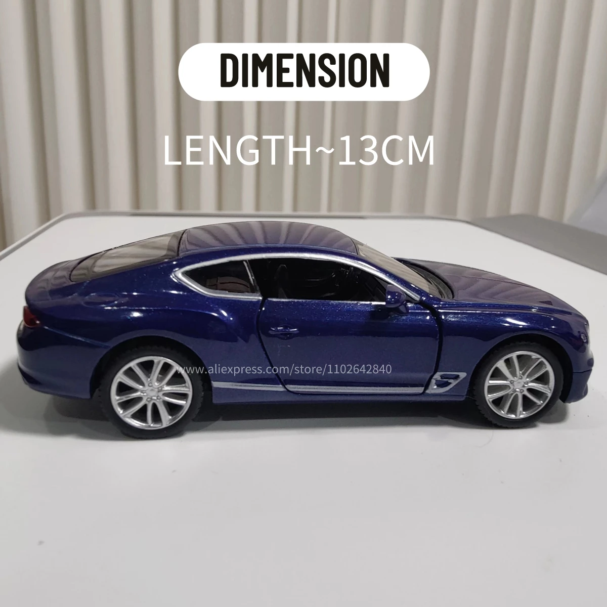 Bentley Continental GT Replica 1:36 Scale Car Model Metal Diecast Vehicle Miniature Art Figure Home Office Decorative Ornament