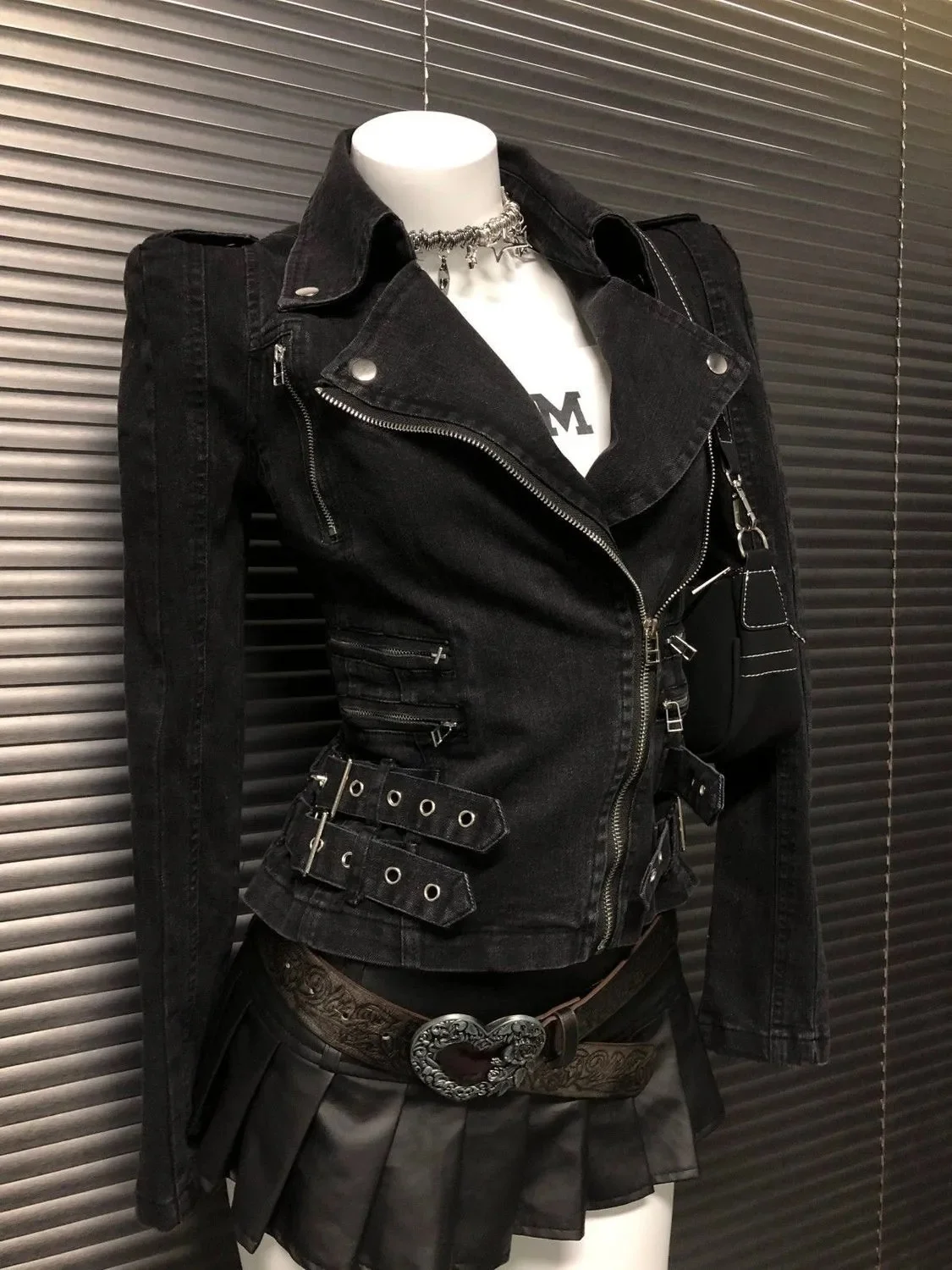 Goth Dames Jassen Moto & Biker Y2k Jaren 2000 High Street Jas Punk Vintage Esthetische Harajuku Capuchon Zip Winter Sweatshirts Mode