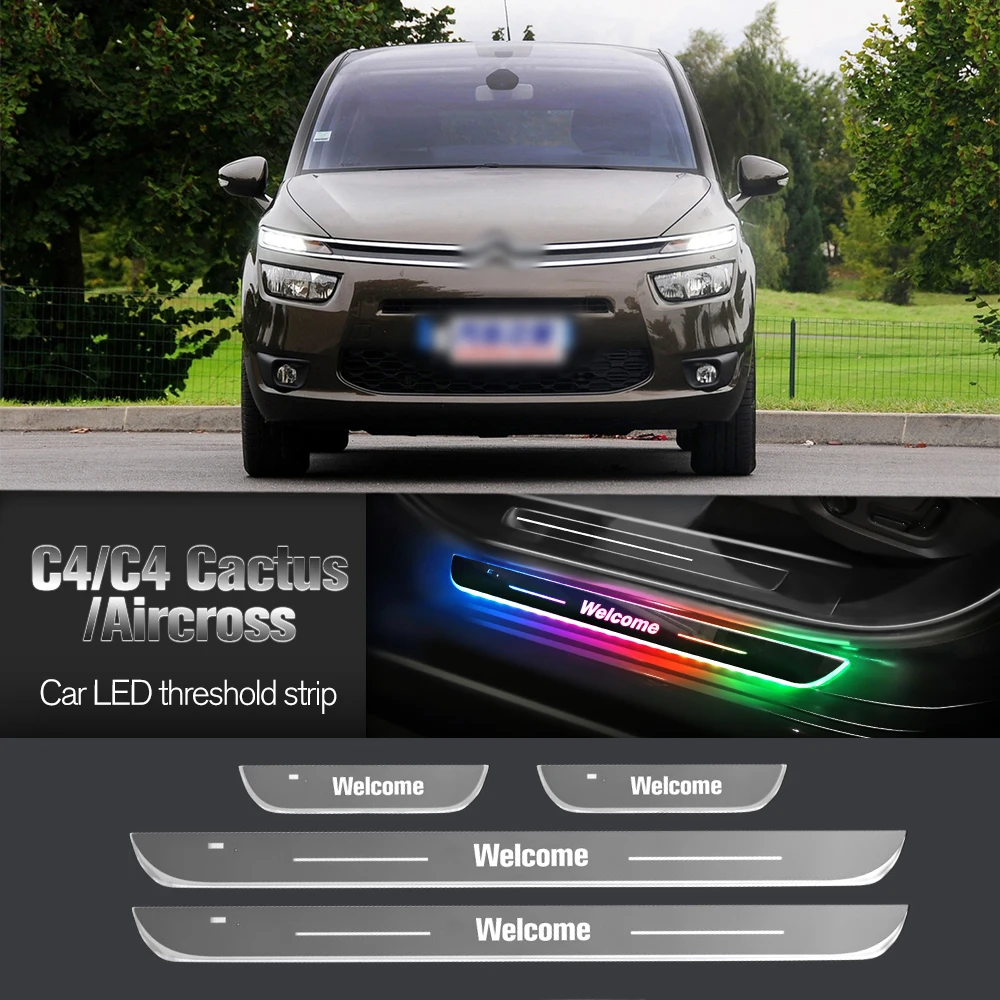 

Car Door Sill Light For Citroen C4 C4 Cactus Aircross 2004-2023 Customized Logo LED Welcome Threshold Pedal Lamp Accessories