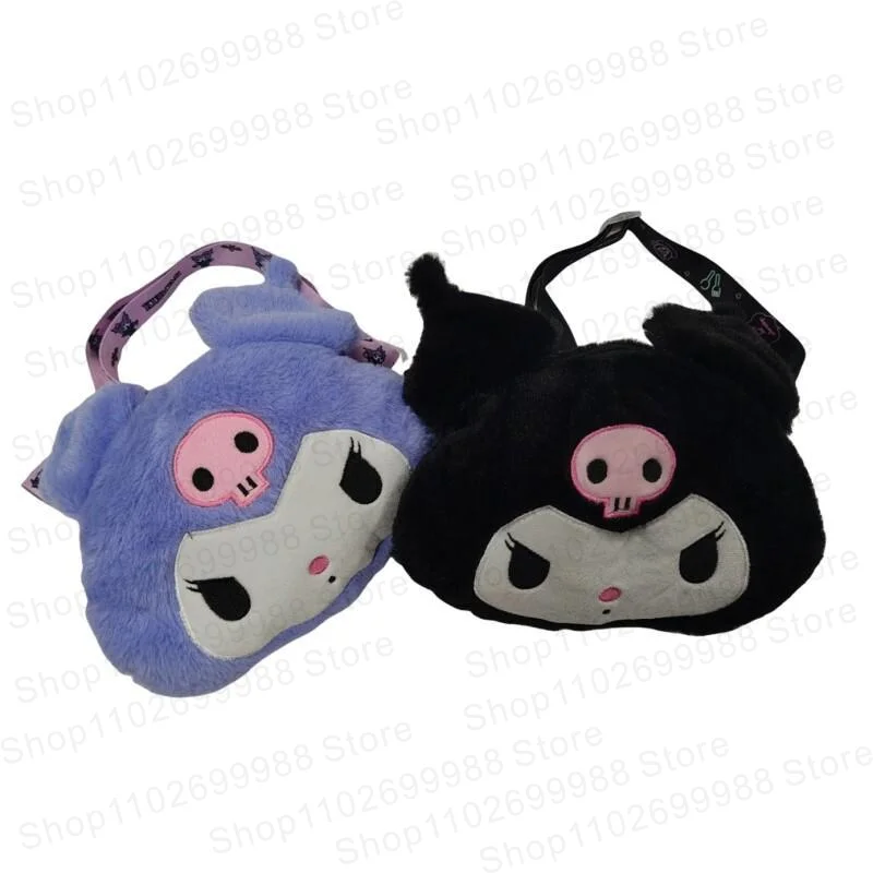 

Милая плюшевая сумка на плечо Kuromi в стиле аниме, мягкая черная, фиолетовая маленькая сумка для мелочи, портативная сумка, кошелек для монет для женщин и девочек