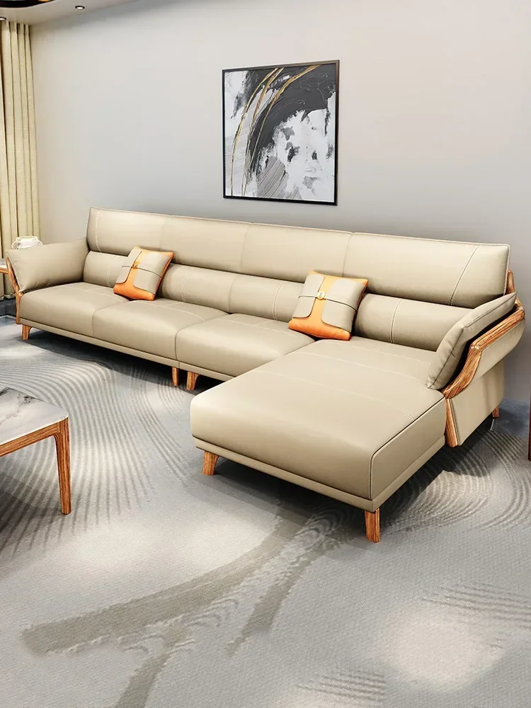 

Living Room Small Apartment Combination Nordic Solid Wood Corner L-Shaped Furniture