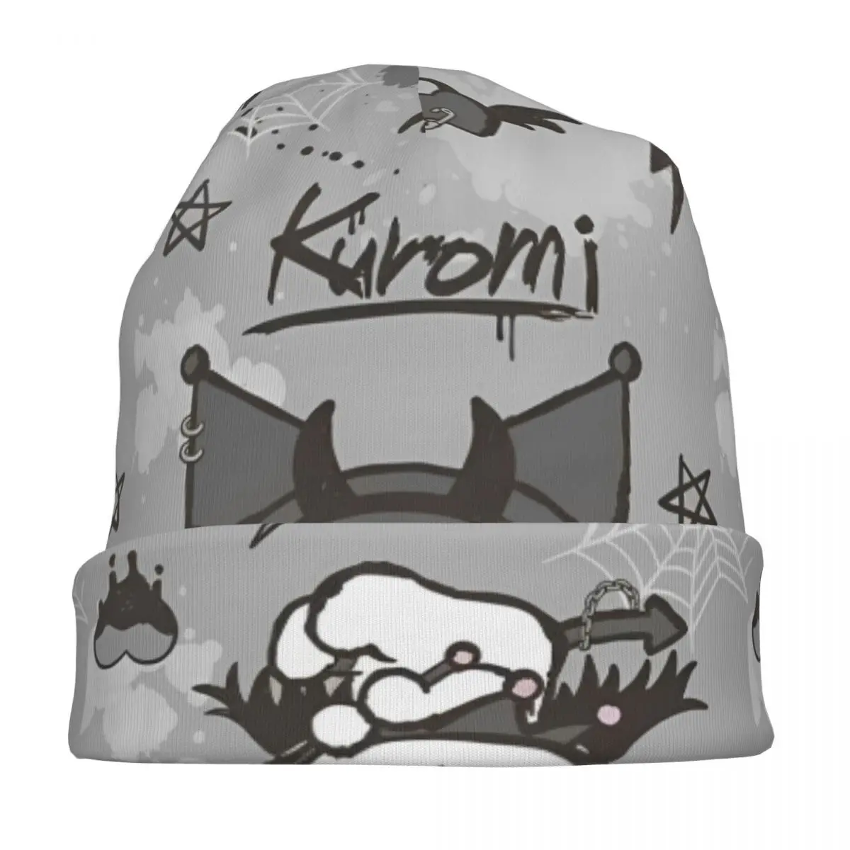 かわいい黒クロミスカルビーニー帽子漫画秋冬男性女性屋外キャップ暖かいデュアルユースボンネット帽子