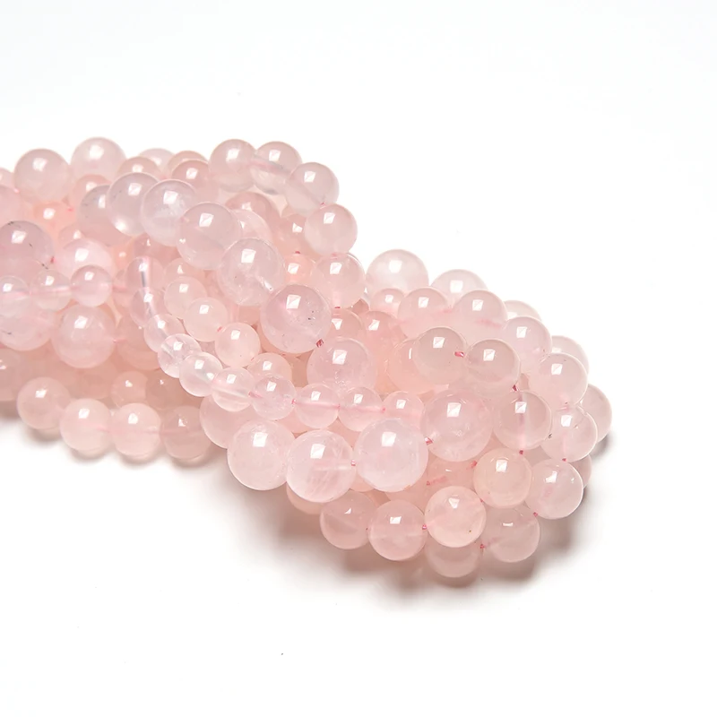 wholesale round natural Rose Quartz stone beads natural Aquamarine gemstone beads DIY loose beads for jewelry making strand