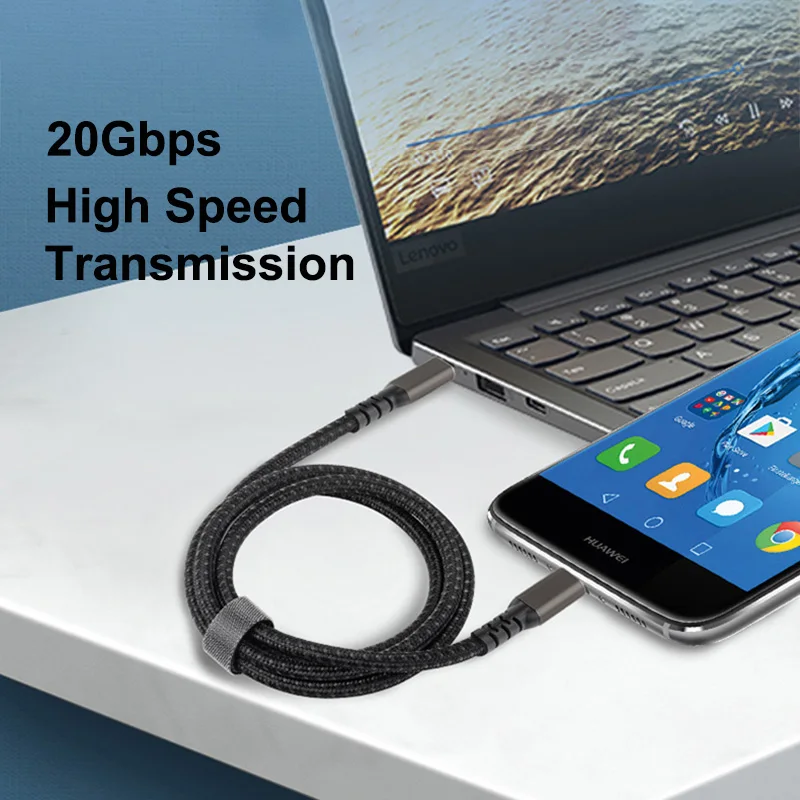 3.2 Usb 3 2 Gen2 Cable Type C To C 20Gbps Transfer Data Cord 4K 60Hz Audio Projection Wire Support PD100W 20V 5A Fast Charging