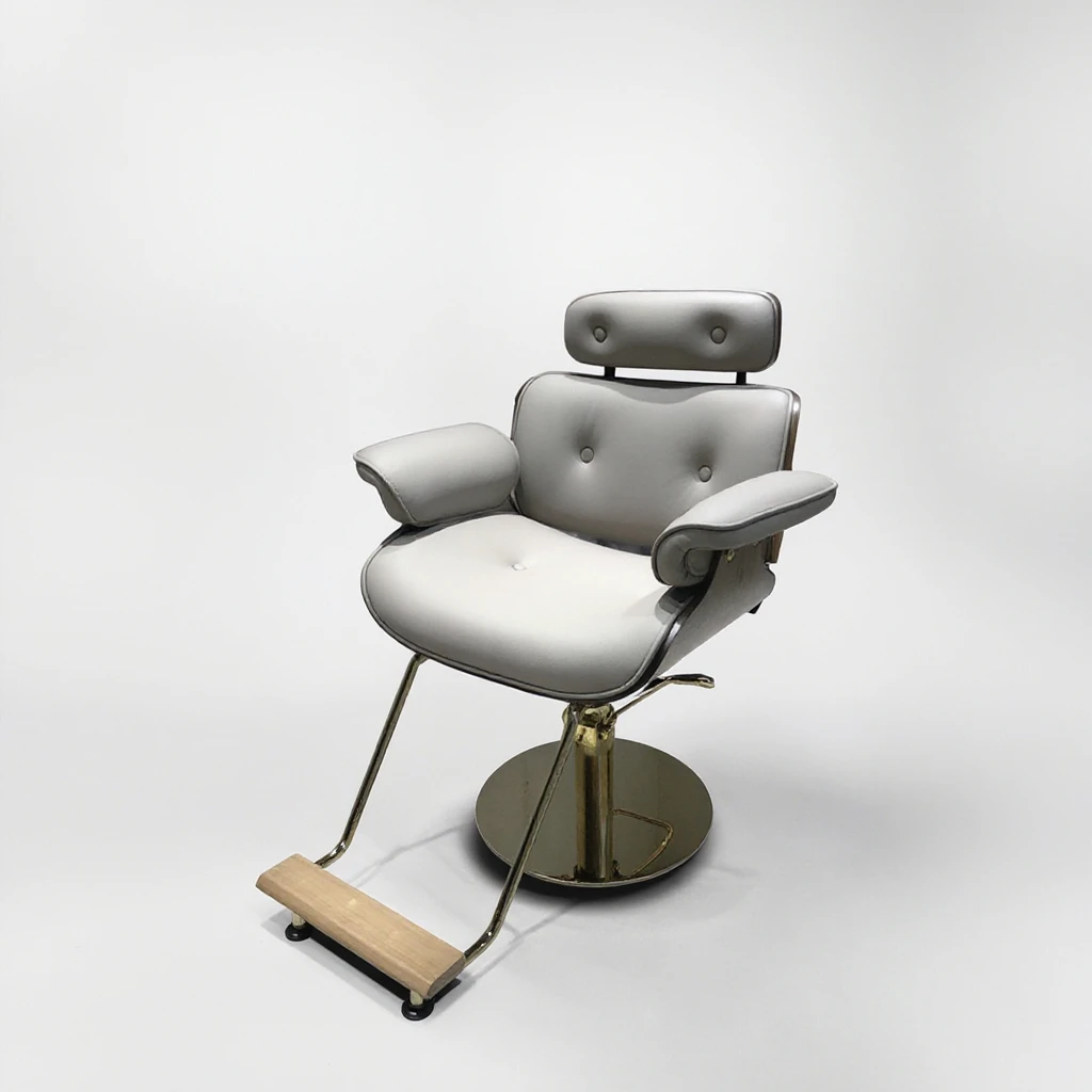 Modern Beauty Salon Furniture Small Styling Chair Luxury  Round Base Barbershop Furniture Men Barber Chair for Sale
