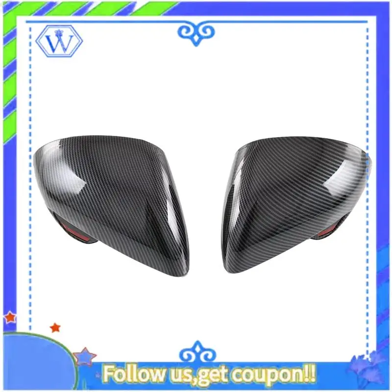 

M46K-Car Side Door Mirror Cap Rearview Mirror Cover Trim Protective Carbon Fiber Look For BYD Dolphin