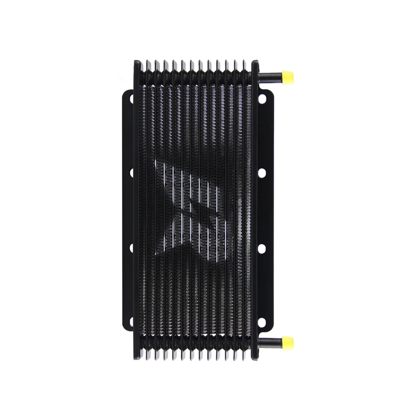 

Transmission 14 Row Oil Cooler Universal 11"x4.2"x0.75" (280x107x19mm) inlet/outlet 9.6mm 3/8" Barb Tube & fin Aluminum Black