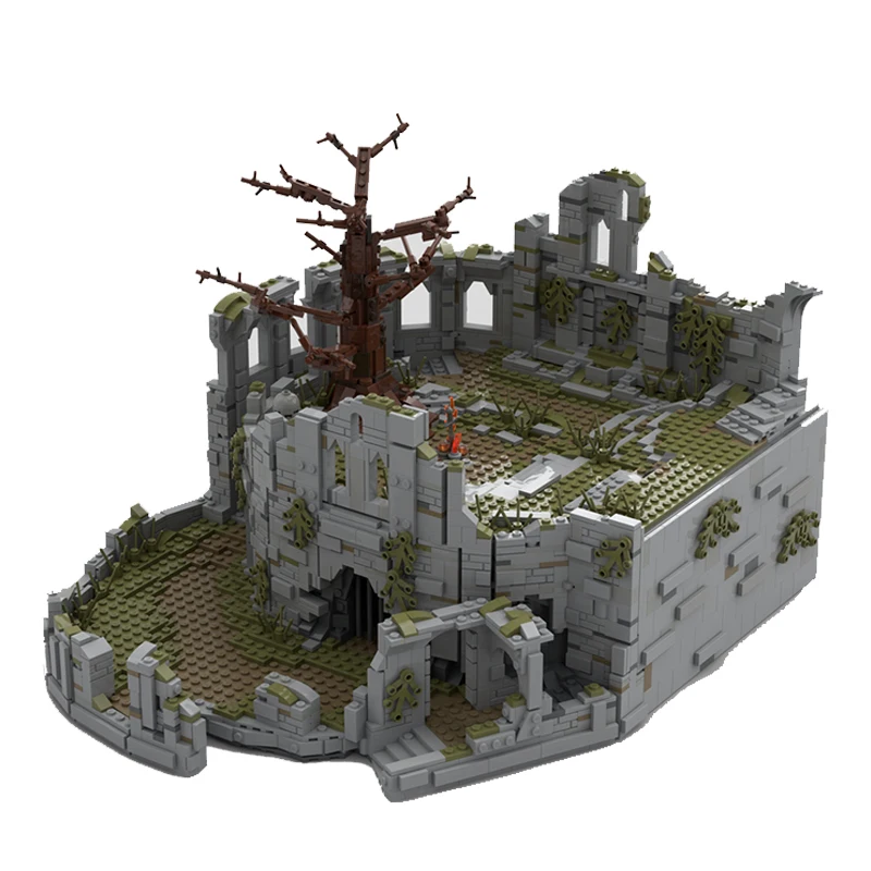 MOC klocki Firelink Shrine Bonfire Model DIY montaż cegieł kreatywna architektura kolekcja wyświetlacz zabawki prezenty 7442 sztuk