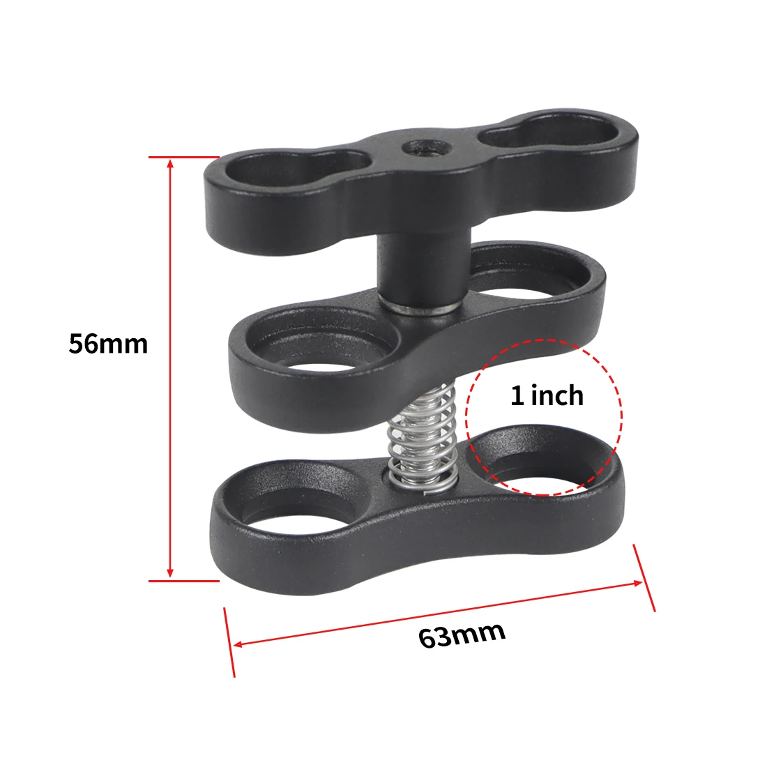 Metall Schmetterling Klemme Unterwasser Tauchen für GoPro 1-zoll Kugelkopf 2 Löcher Clip Halterung Licht Arm Fix Stativ Halterung Adapter – Detail 13