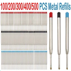100/200/300/500 PCS Metal Ballpoint Pen Refills Blue & Black Ink Medium Roller Ball Pen Refill School Office Supplies Stationery
