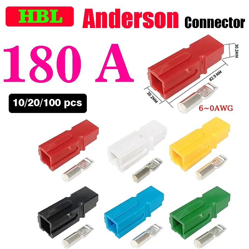 

10/20/100Pcs Anderson Type Single Pole 180A Plug 600V DC Battery Connector UPS Power Plug High Current Quick Plug Forklift Power