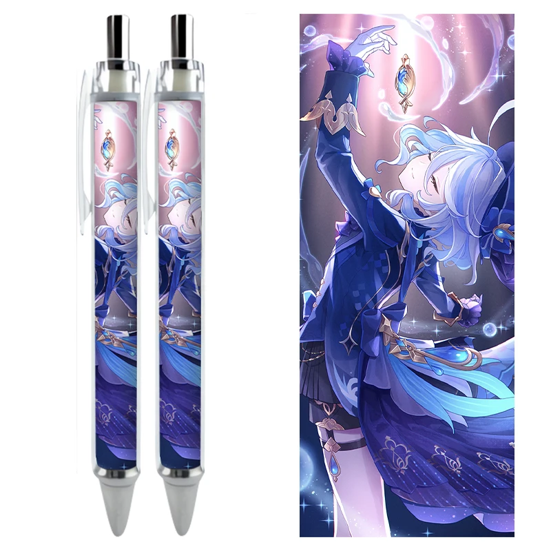 2/4PCS Genshin Impact Furina Gel Pens Anime Girl Game Stationery HD Kawaii Pattern Large Capacity Caneta Writing School Supplies