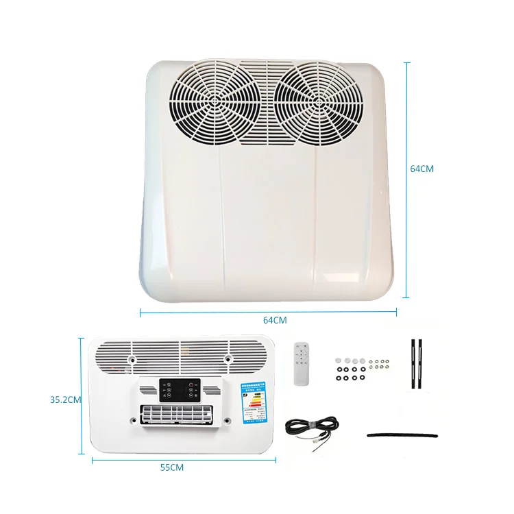 جديد 48 فولت 60 فولت 72 فولت وقوف السيارات الكهربائية التيار المتناوب برودة 24 فولت على السطح تكييف الهواء 12 فولت لسيارة شاحنة Motohome #2