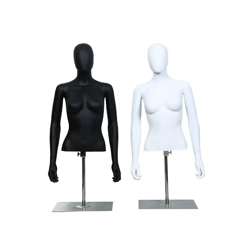 Matte White Spray Paint Female Bust Mannequin Head for Clothing Store Display Window Stand Model Props Women's Fashion