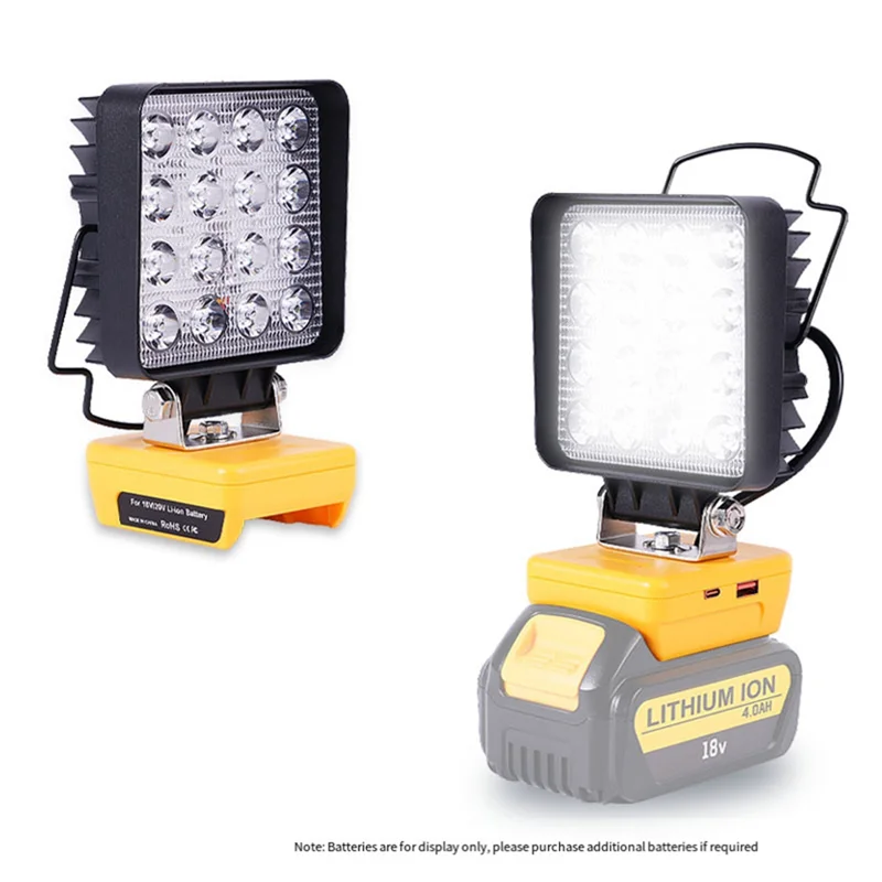 

【Flash Sale】LED Work Light For 20V Battery, Cordless 20V Max 48W Battery Light With Low Voltage Protection USB And Type C