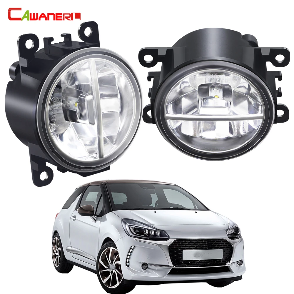 2 Pieces 30W Car Front Bumper Fog Light Assembly For Citroen DS 3 DS3 2009-2018 H11 LED Fog Daytime Running Lamp DRL 3000LM