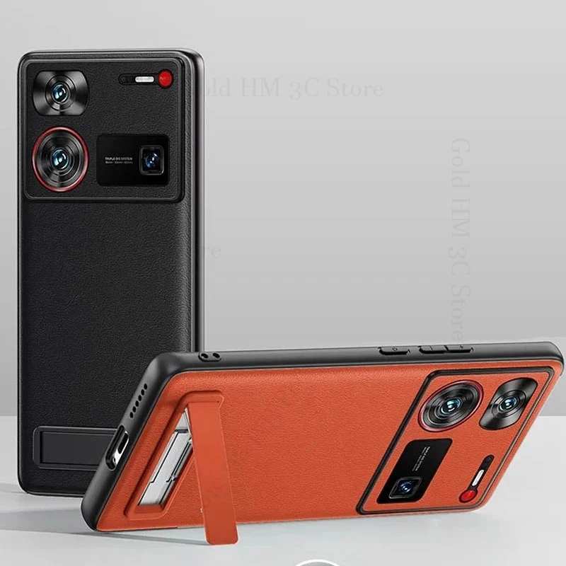 For ZTE nubia Z60S Pro Flip Kickstand Leather Phone Case For Nubia Z60 Z50 Ultra Invisible Bracket Cover For Nubia Z50S Z60S Pro