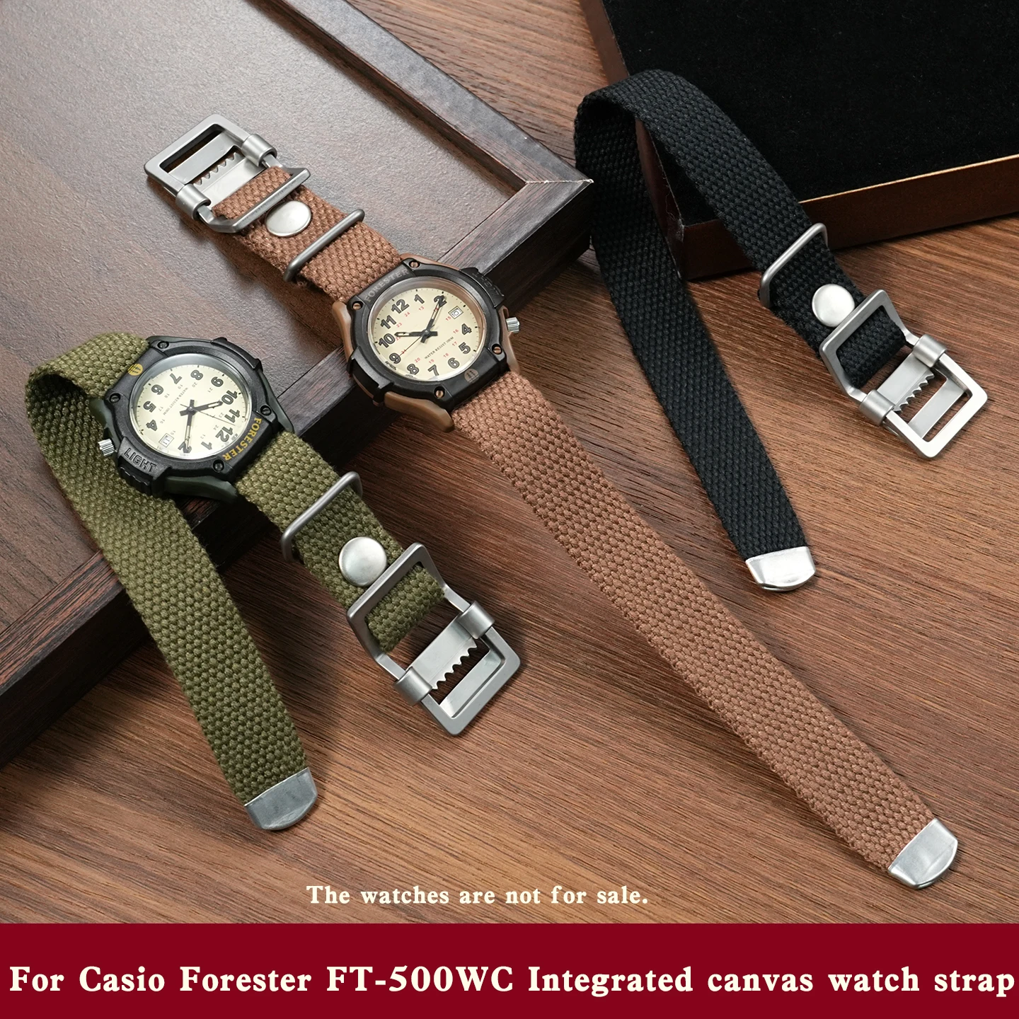 19mm Breathable Canvas Watchband for Casio FT-500WC