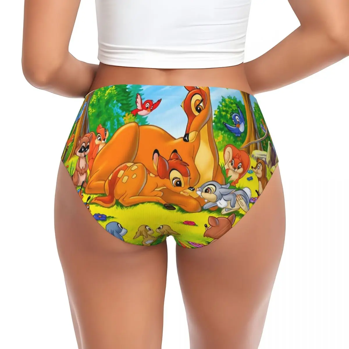 Bambi de dibujos animados personalizados para mujer, nuevas bragas breves, ropa interior elástica para mujer, calzoncillos