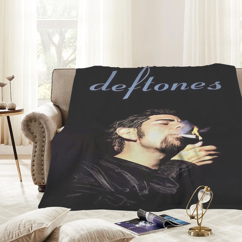 Fleece Blanket Sofa T-Deftones Band Microfiber Bedding Warm Winter King Size Knee Bed Camping Nap Fluffy Soft Blankets