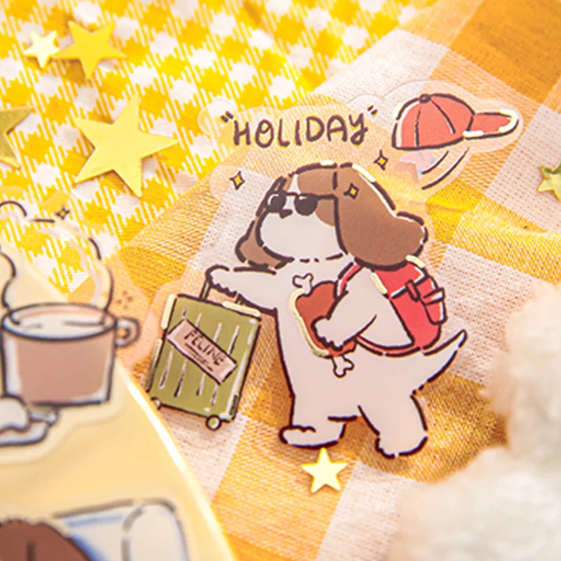 Mr. Paper 120pcs Plush Life Diary Series Cute Dog Sticker Pack DIY Handbook Greeting Card Diary Calendar Photo Album