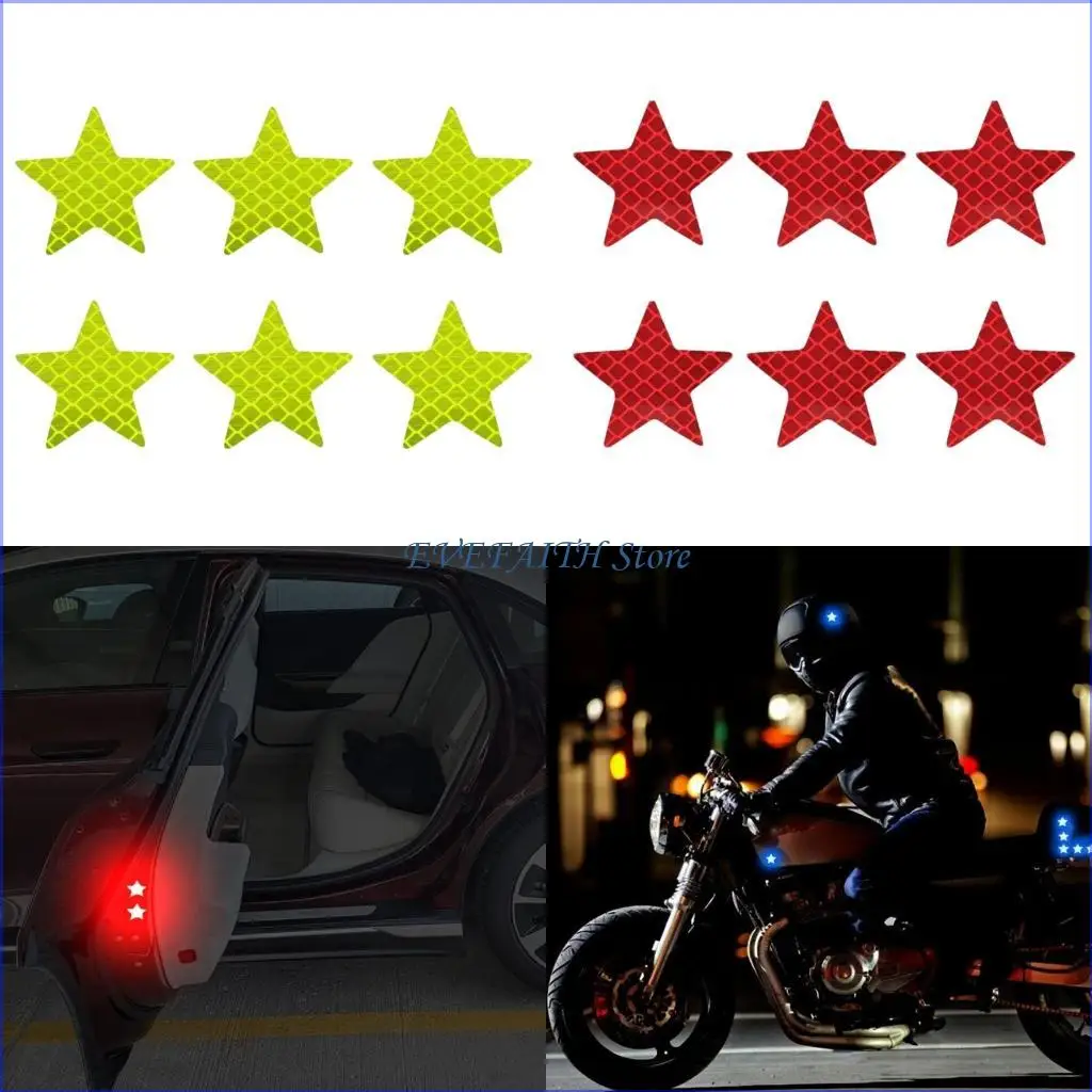 

124b 6pcs Reflective Star Decal
