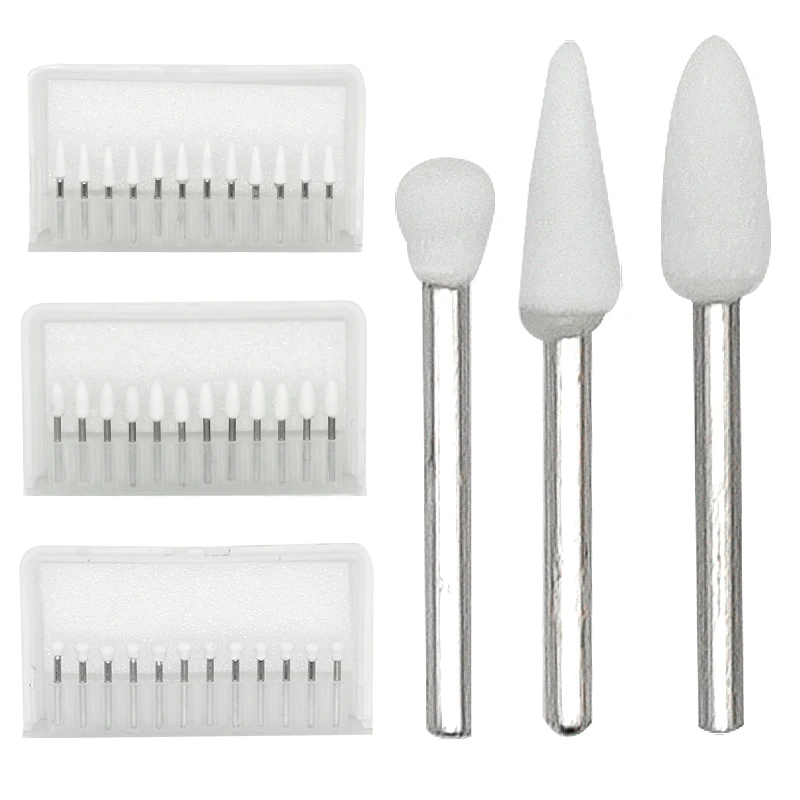 12Pcs Dental Polishing Finishing Burs Drills FG 1.6mm Aluminum Oxide Abrasive Drill for Composites Porcelain