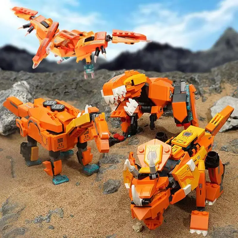 4IN1 QMAN 41311 Special Attack Tyrannosaurus Warrior Building Blocks Kit Brick Model Kids Toys Direct deformable body 988PCS