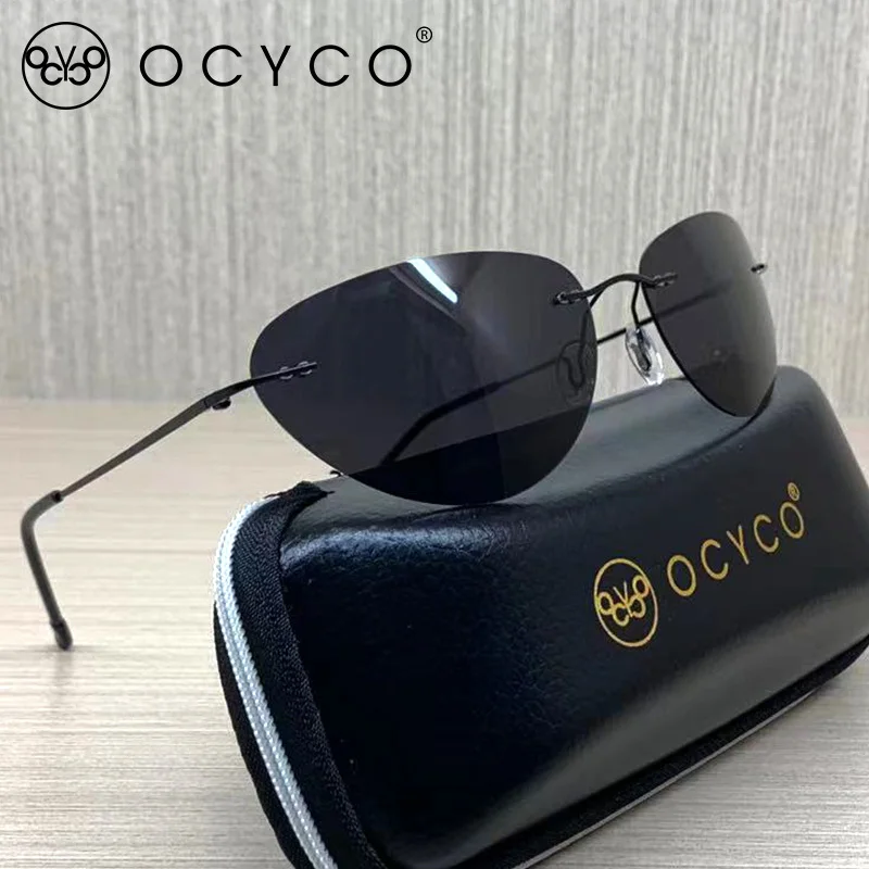 OCYCO الاستقطاب كول موضة الطيار مصفوفة نيو النظارات الشمسية خفيفة بدون شفة الرجال القيادة العلامة التجارية تصميم نظارات شمسية دي سول