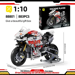 883Pcs Technic Motorcycle Building Blocks Set Aldults Super Motorbike Model Kit Boys Technical Racing Assembled Kids Toys Gifts