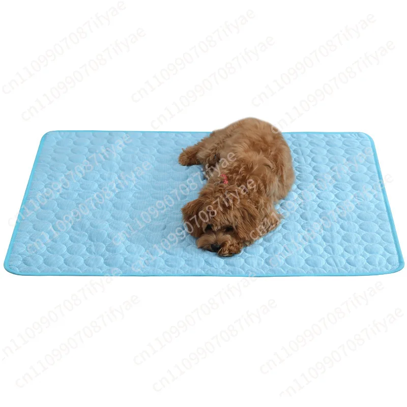 Summer Cool Pet Bed Big Dog Cat Blanket Ice Pad Mesh Bottom PVC Nylon Sleeping Cool Pad view 5