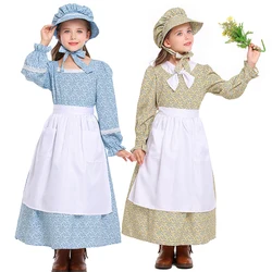NEW Little House On The Prairie For Girl Costume Historical Colonial Pioneer Girl Cosplay Carnival Halloween Fancy Party Dress