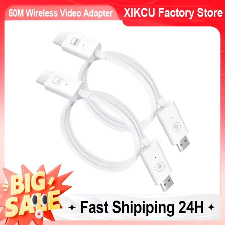 

XIKCU 50M HDMI-Compatible Wireless Transmission Video Transmitter and Receiver Display Adapter Screen Mirror for Camera PC To TV