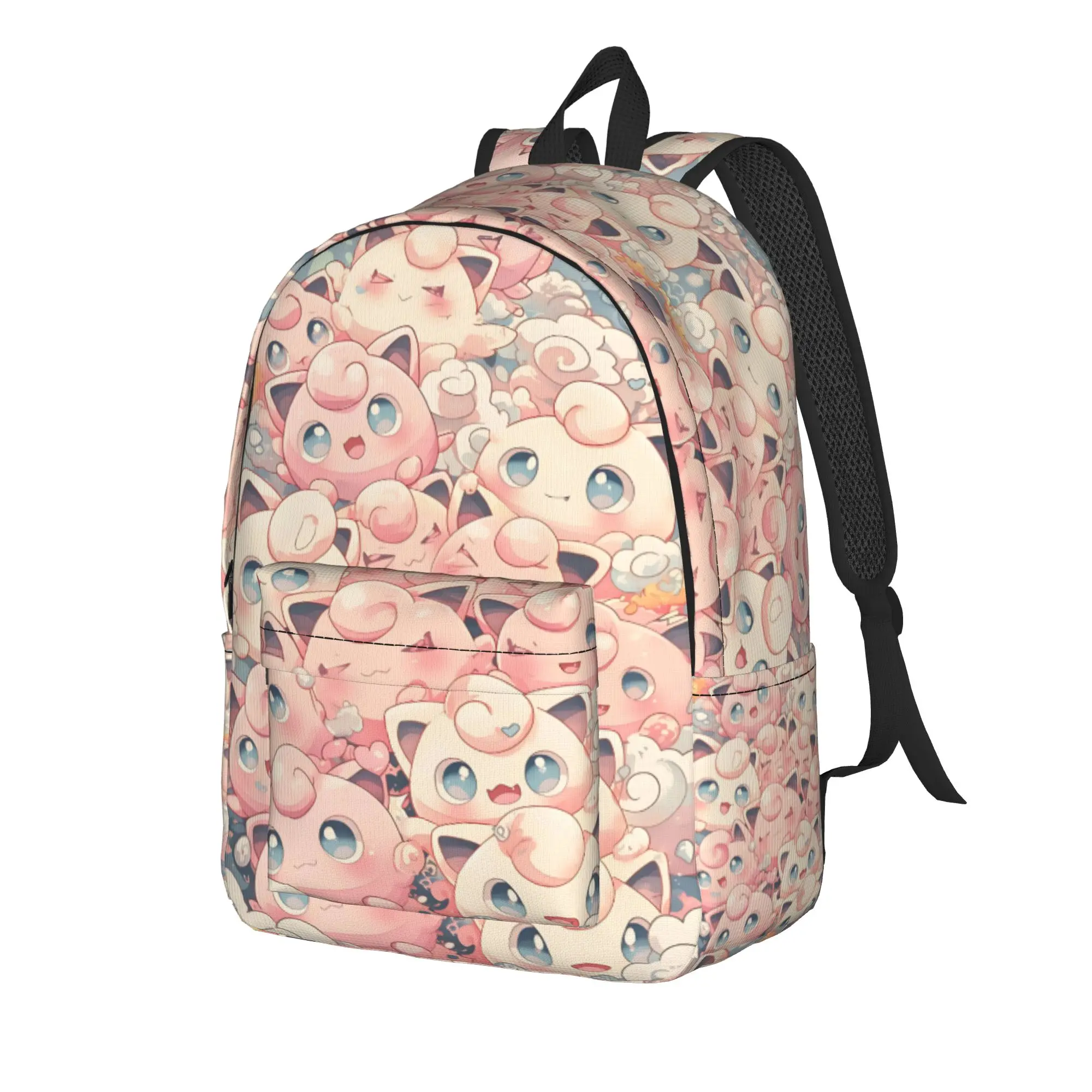 Fashion pokemon summer jigglypuff theme Backpack  Mochilas High Street Journey Sturdy Shoulder Rucksack