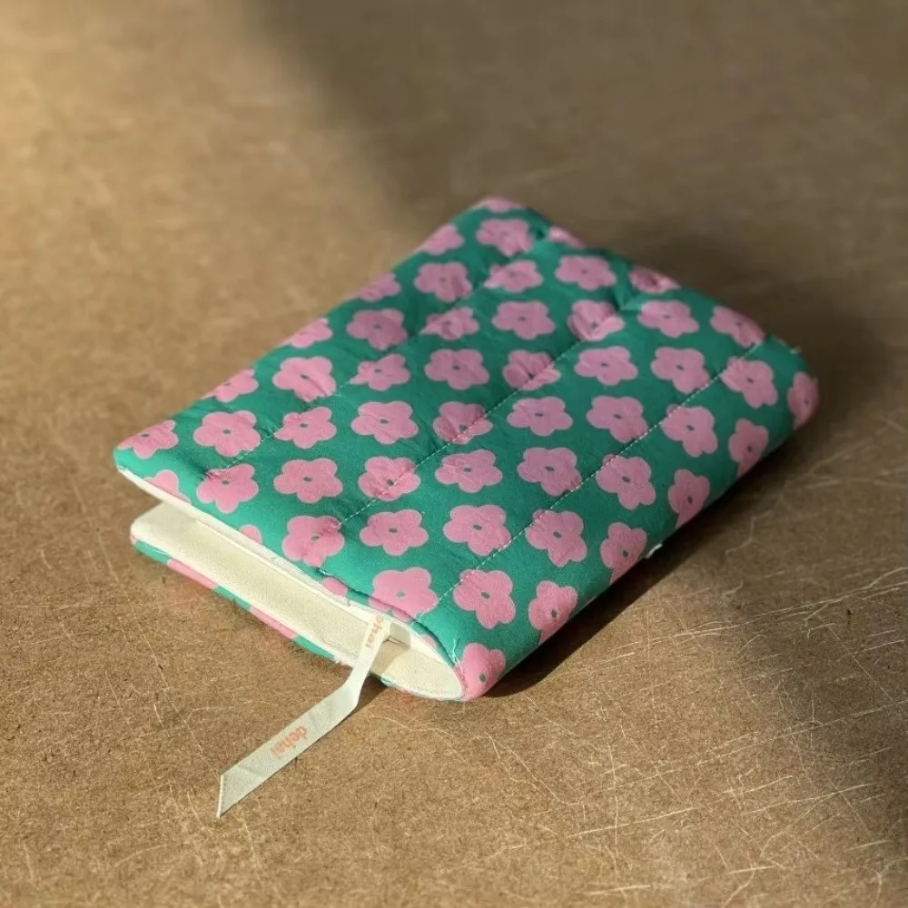 Quilted Fabric Book Cover Dopamine Stripe Floral Design Book Sleeve Polka Dot Pattern Washable Hand Account Book Cover