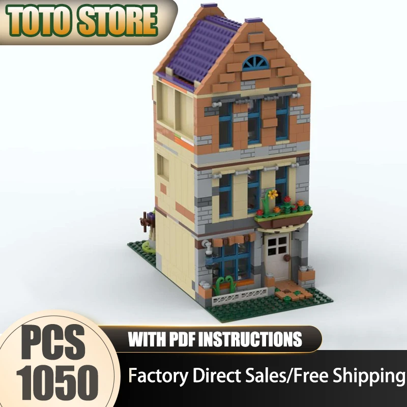 مدينة شارع Moc قوالب بناء وحدات House_1 نموذج التكنولوجيا وحدات شعبية الفيلم نموذج لعبة المكعبات لتقوم بها بنفسك تجميع عيد الميلاد #1