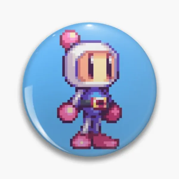 

Мягкая булавка для пуговиц Bomberman Sprite, декоративная брошь для шляпы, креативная забавная булавка на лацкан, модная женская Подарочная булавка для воротника, милая одежда