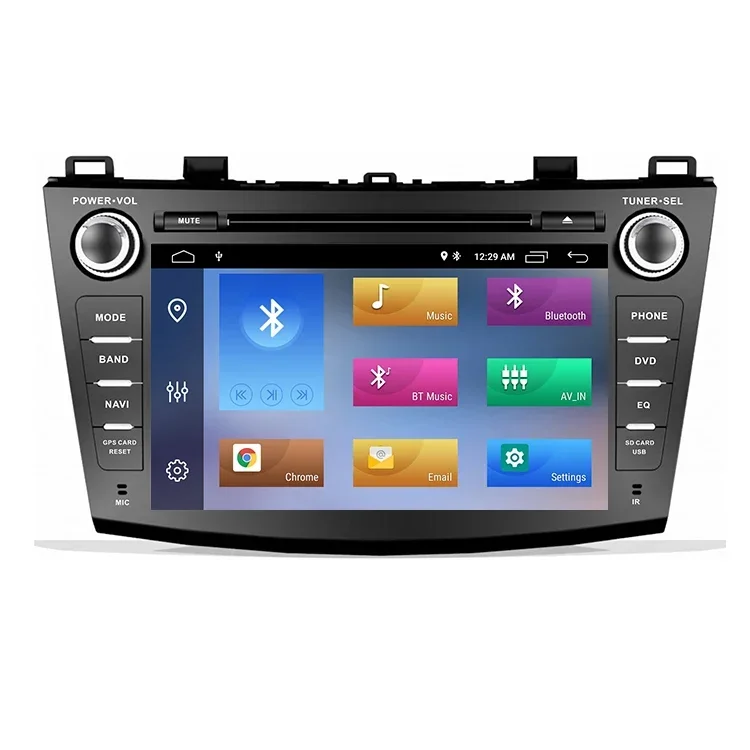 Reproductor de DVD para Auto Android 12 de 8 Pulgadas para Mazda 3 Mazda3 2010-2013 con Bluetooth, Wifi, Radio, GPS, SWC, RDS, Mirror-Link, Carplay, DSP