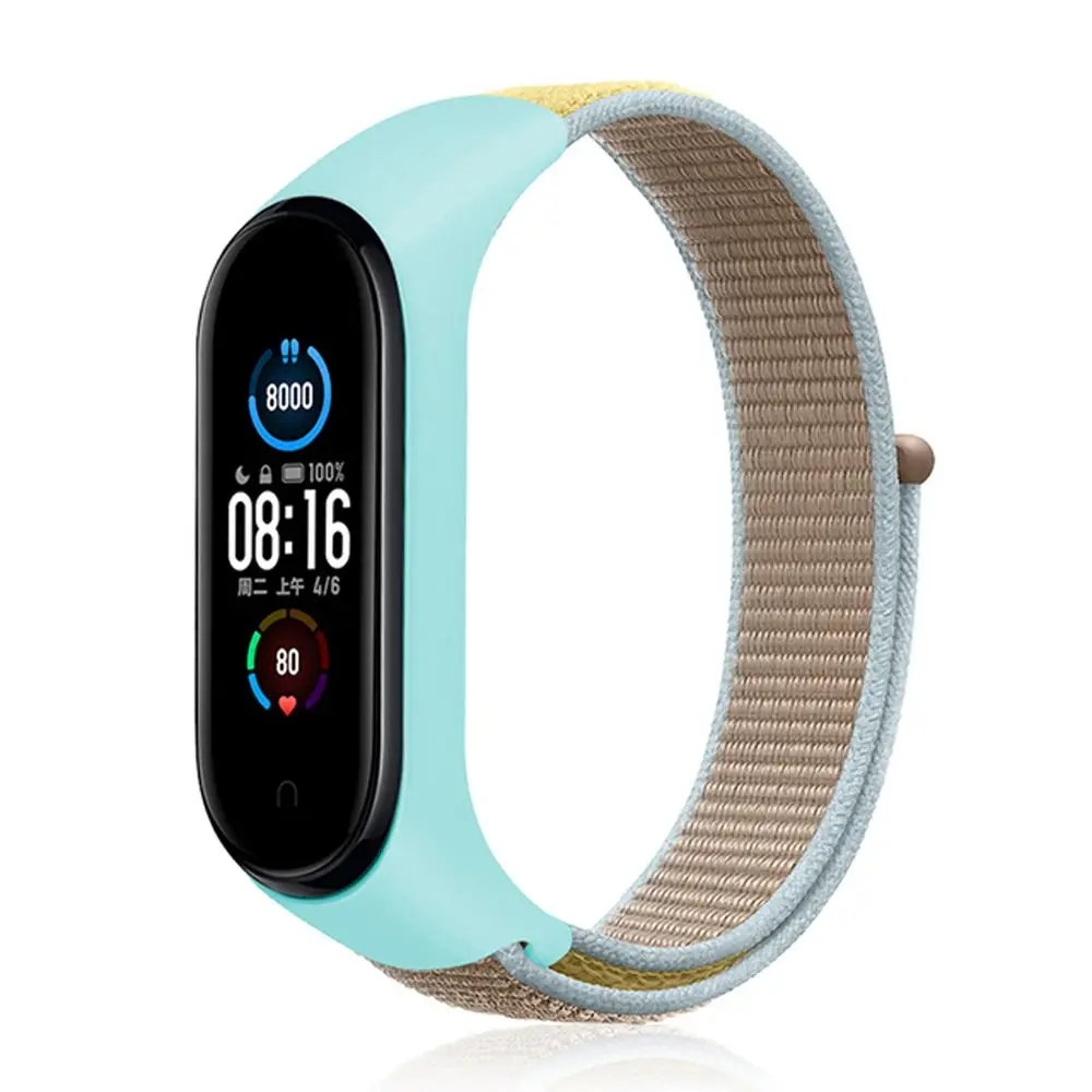 Remplacement de la ceinture de montre à boucle de sport en nylon, 16x210mm, 15g, mode mn et durable, ceinture de montre intelligente pour Xiaomi Mi Band 5, 4, 3, 1PC