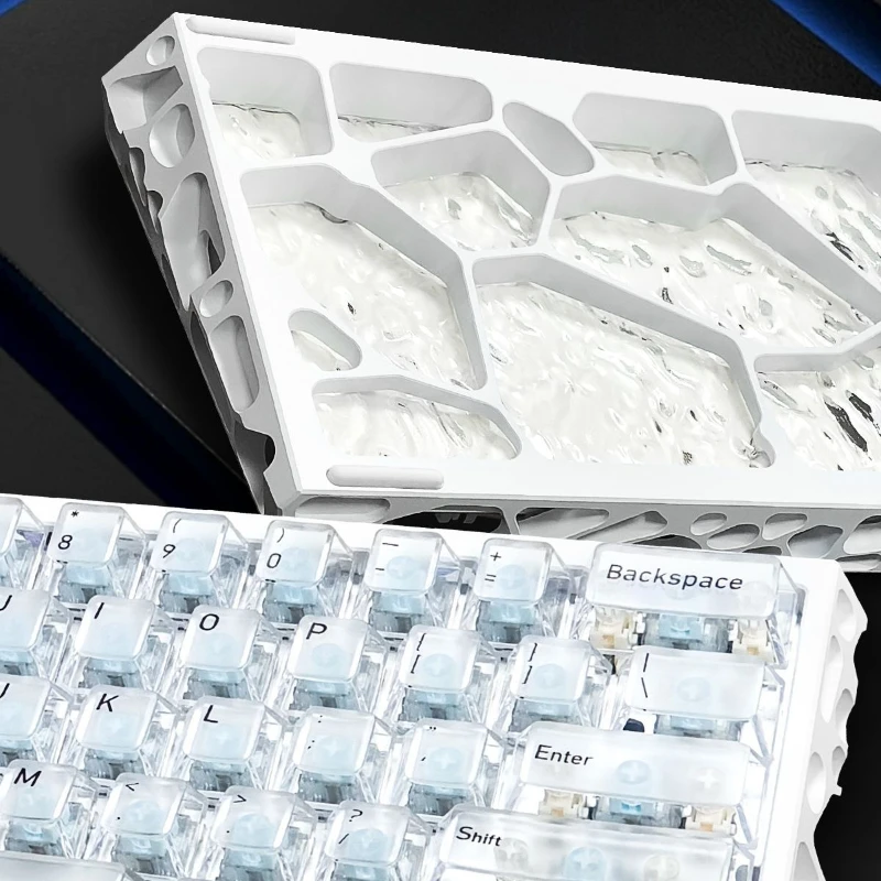 H60 Wired Gaming Keyboard Hollow Magnetic Axis Keyboard 60 Layout CNC Aluminum Custom Keyboard for FPS/CSGO/Varolant Game Gifts